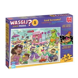 Wasgij Junior Iced Screams! sjovt og detaljerigt puslespil med 240 brikker.