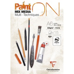 Clairefontaine Paint'ON Blok A6 | Kreativ Tegneblok | Bakkeleg
