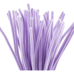 Chenille Lilla 30 cm 50 stk. | 6 mm Hobby Chenille | Bakkeleg
