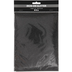 Strygestof A5 Sort med Glitter 148x210 mm | Hobby | Bakkeleg