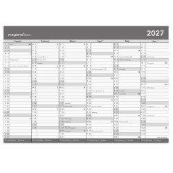 Mayland Vendbar Kontorkalender 2027 A4 | 6 Måneder | Bakkeleg