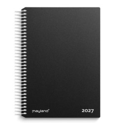 Mayland Dagkalender 2027 Sort PP-Plast | Dag pr. Side | Bakkeleg