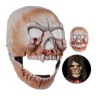 Skeletmaske med blod og mund, der kan åbnes, uden hætte til Halloween og udklædning.