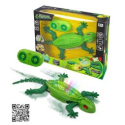 R/C Gecko radiostyret gekko med lys, der kan kravle på vægge og rotere 360 grader.