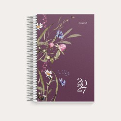 Dagkalender 2027 med PP-plastomslag og 4 forskellige illustrationer.