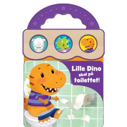 Lille Dino skal på toilettet – papbog med håndtag og 3 sjove lyde til børn 0-3 år.