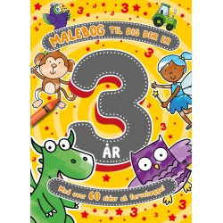Malebog til børn fra 3 år med mere end 60 søde tegninger, der kan farvelægges.