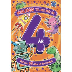 Malebog til børn på 4 år med mere end 60 søde tegninger til farvelægning.
