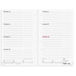 System Mini ugekalender i tværformat – refill med kalenderindhold til 2027.