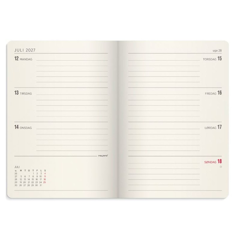 A6 Forma Deluxe Ugekalender Sort 2027 | Bakkeleg Brædstrup