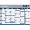 Kæmpekalender 2027 i papir med 2 × 6 måneders oversigt, leveret i paprør.