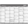 Basic vendbar kontorkalender A3 2027 til overskuelig planlægning af året.
