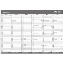 Basic kontorkalender A2 2027 med praktisk whiteboard-funktion til planlægning.