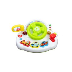 Happy Baby legetøjsrat med lys, lyde, horn, gearskifte og 360° roterende rat – fra 18 måneder.