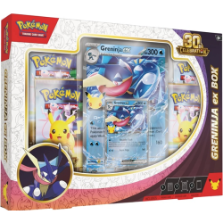 Pokémon Mega Evolution: 30th Celebration Greninja ex Collection med Greninja ex-promokort, oversize kort og 4 booster packs.