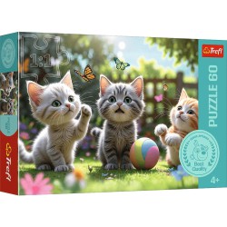 Three Kittens puslespil 60 brikker med kattekillinger | Bakkeleg