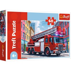 Fire Truck puslespil 60 brikker med brandbil | Bakkeleg