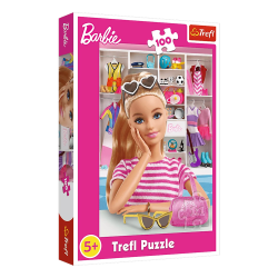 Barbie Meet Barbie puslespil med 100 brikker og farverigt motiv fra Mattels populære Barbie-univers.
