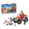 PLAYMOBIL Firefighting Truck – terrængående brandbil med aftageligt tag og plads til to brandfolk i førerhuset.