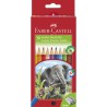 Faber-Castell Classic Colour Jumbo farveblyanter, sæt med 10 farver og Elephant blyantspidser.