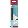 Faber-Castell Jumbo Grip Two Tone HB grafitblyanter, 2 stk. med ergonomisk trekantet form og Soft-Grip-zone i turkis