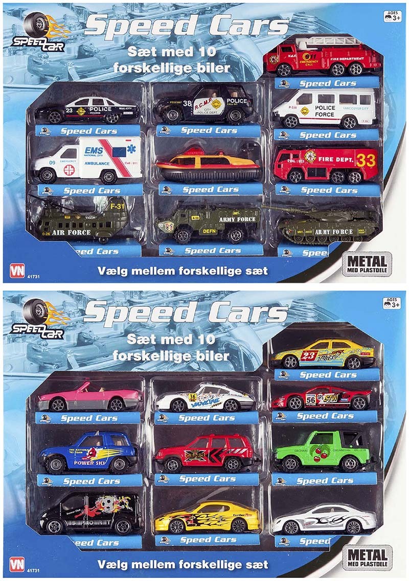 SPEED SÆT MED 10 METAL BILER 41731
