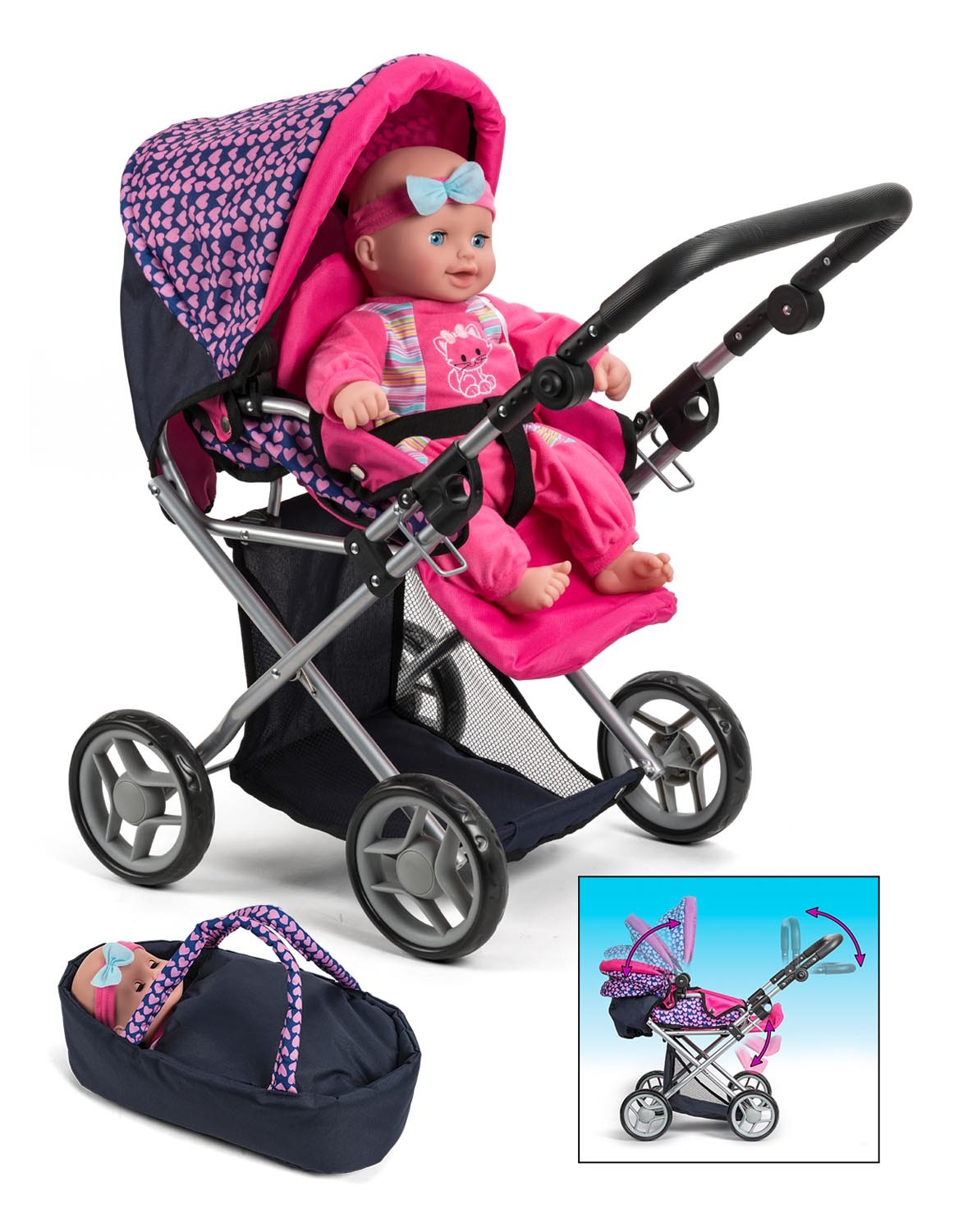 DUKKEVOGN 3i1 BLÅ MY BABY LOVE 61457