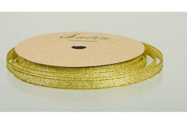 GULD METALL IC SATINBÅND 6 MM 10 M