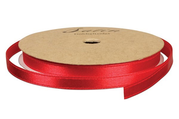 RØD SATINBÅND 6 MM 10 M