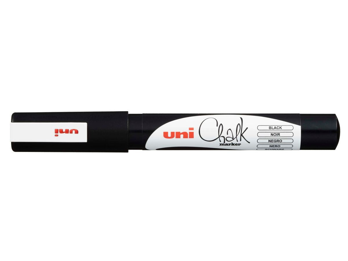 Uni Chalk Marker PWE-3MS – Sort Kridttusch med Fin Spids 401590-46