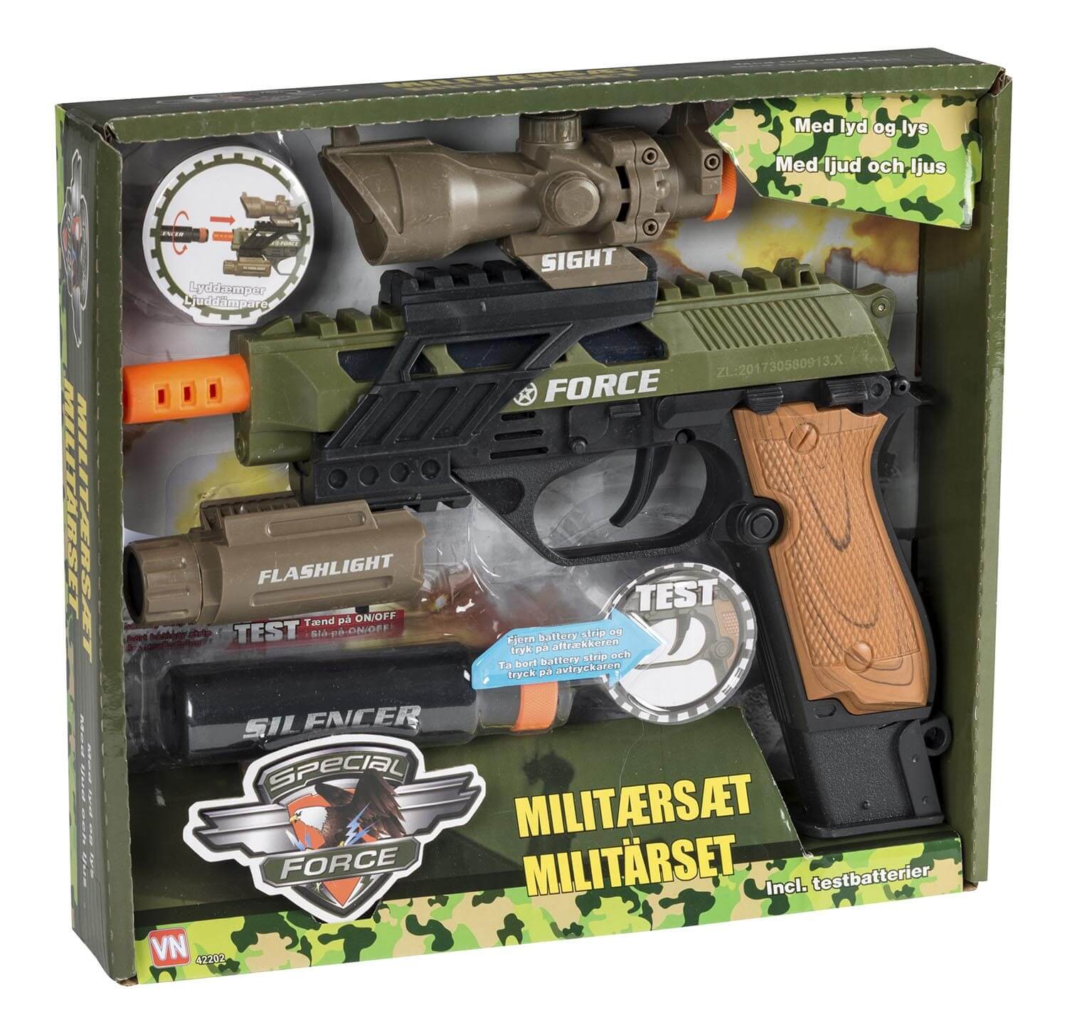 MILITÆR PISTOLSÆT M. BATTERIER 42202