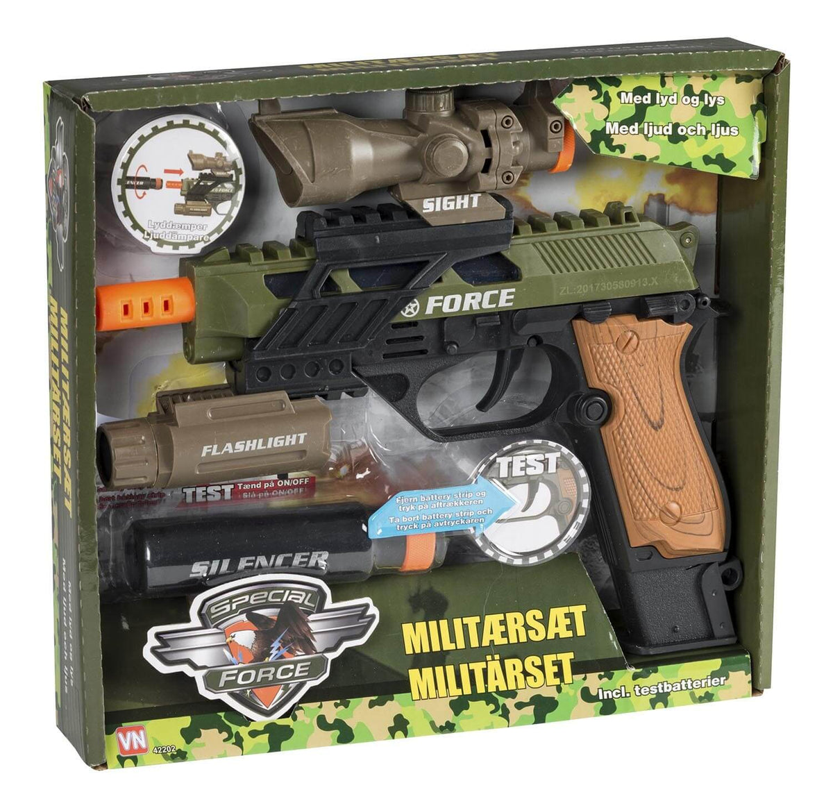 MILITÆR PISTOLSÆT M. BATTERIER 42202