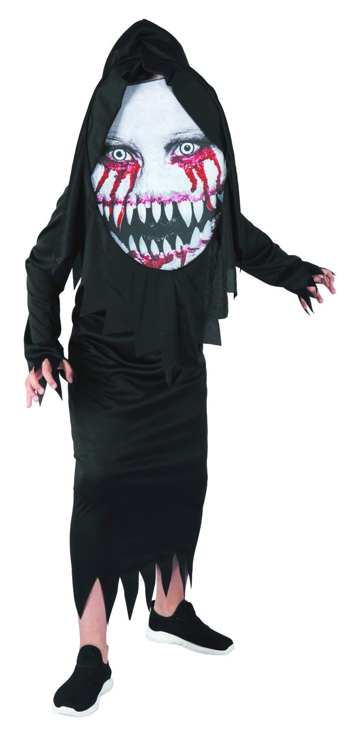 Dæmon Kostume med Kæmpe Hovedmaske – 160 cm 42795
