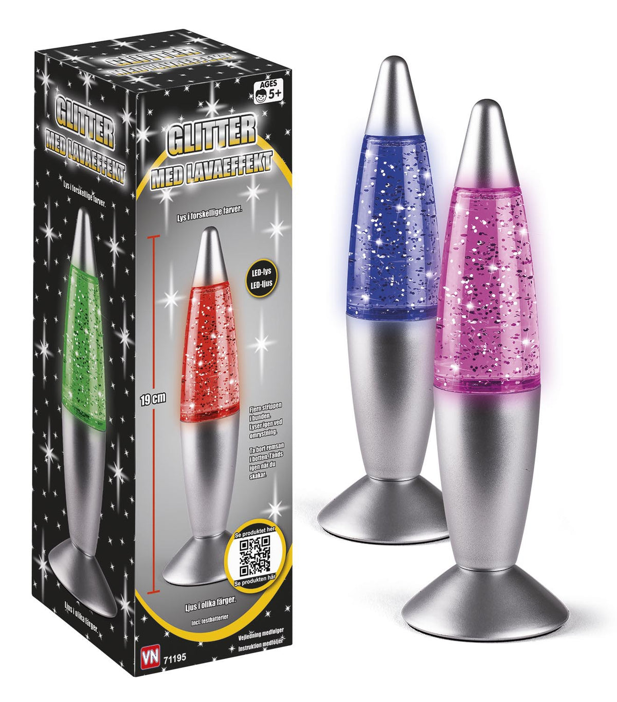 LAVA GLITTERLAMPE 19 CM 71195