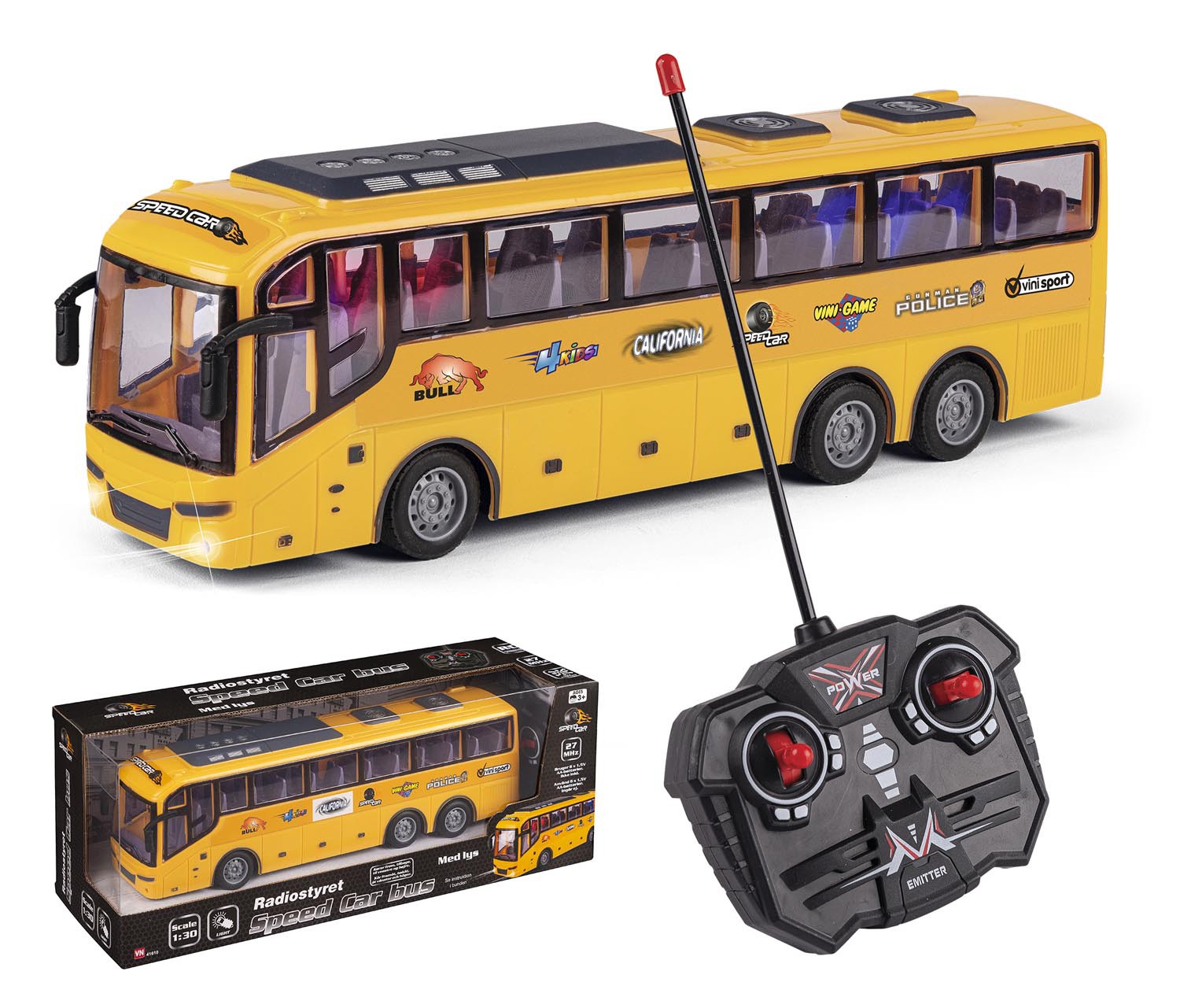 Speed R/C Bus 1:24 med Lys – Radiostyret Bus 41610