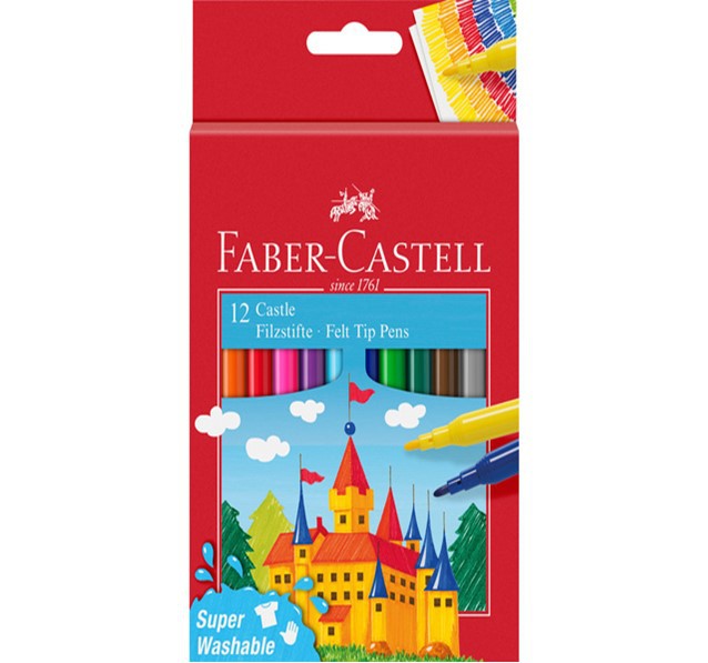 TUSCHER 12 STK M. FELT TIP FABER 554201
