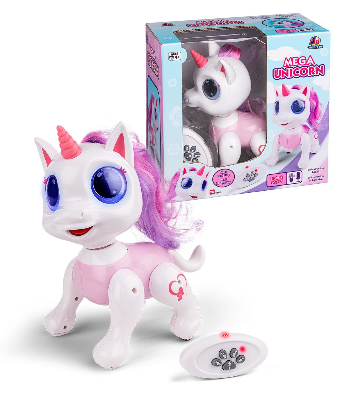 UNICORN 20 CM M. LYS OG LYD 63427