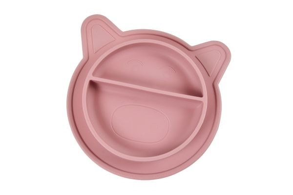 SILIKONE TALLERKEN GRIS ROSA