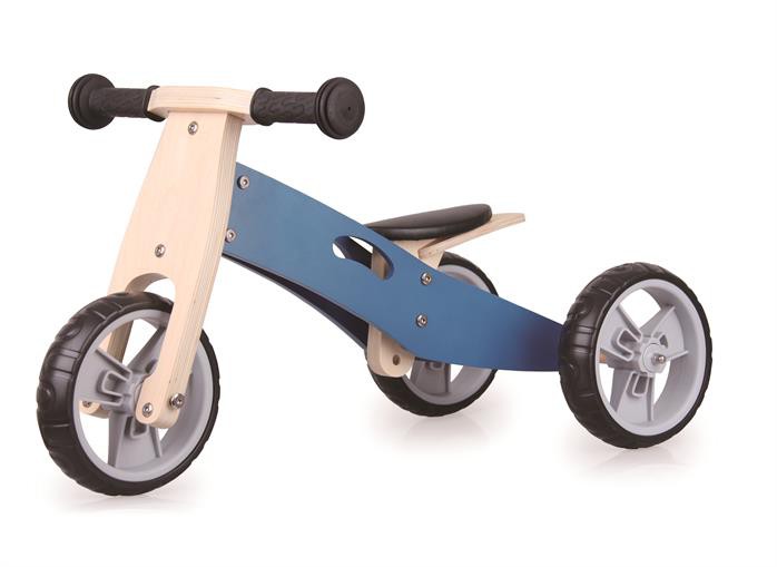 2-I-1 BALANCECYKEL I TRÆ BLÅ