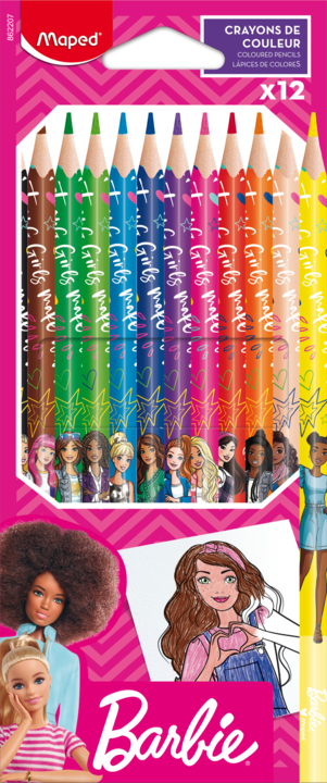 BARBIE FARVEBLYANTER 12 STK MAPED