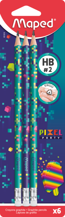 PIXEL BLYANTER 6 STK MAPED