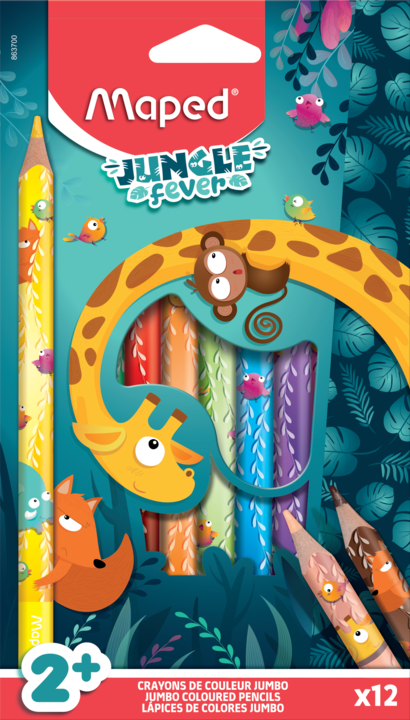 JUNGLE FARVEBLYANTER 12 STK MAPED