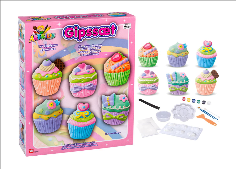 ARTKIDS GIPSSÆT+MAL CUPCAK 32601