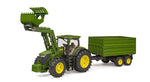 BRUDER JOHN DEERE 7R 350 FRONTLÆSSER OG TIPPING TRAILER 1:16 3155