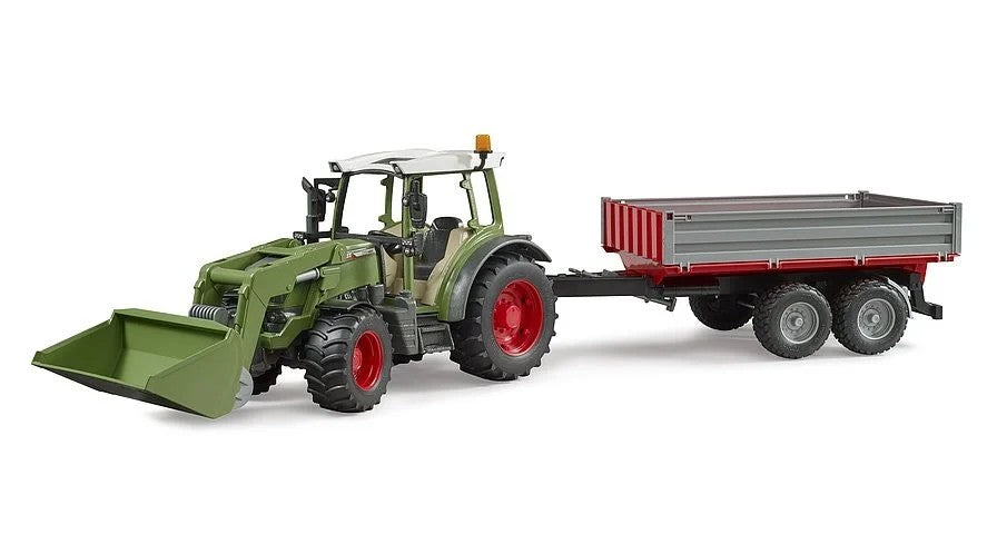 BRUDER FENDT VARIO 211 FRONTLÆSSER OG TIPVOGN GRØN 1:16 2182