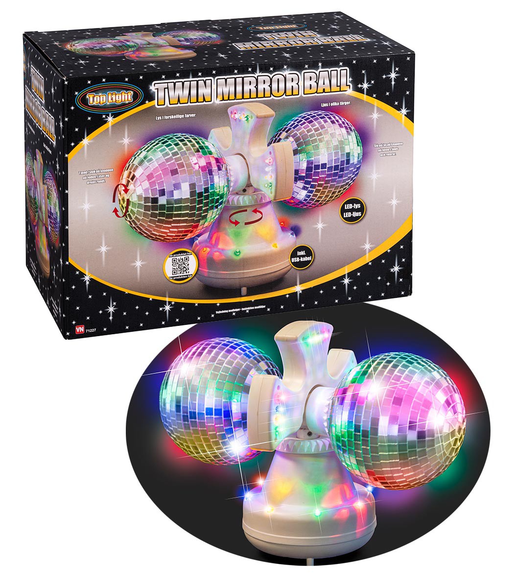 TWIN DISCOKUGLER M LED-LYS 71227
