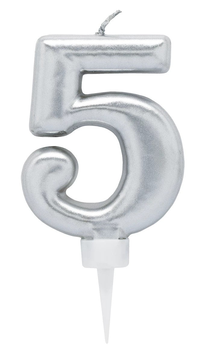 FØDSELSDAGSLYS SØLV 5 ÅR