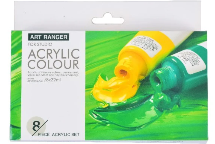 Art Ranger Akrylmaling sæt 8stk. 22ml standard farver