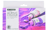 Art Ranger Akrylmaling sæt 8stk. 22ml glitter farver