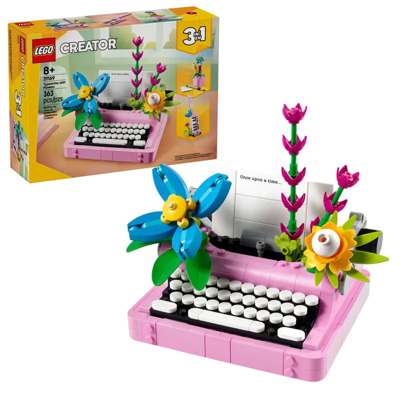 31169 Skrivemaskine med blomster